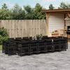 vidaXL 17-delige Tuinset met kussens poly rattan zwart