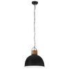 vidaXL Hanglamp industrieel rond E27 51 cm massief mangohout zwart