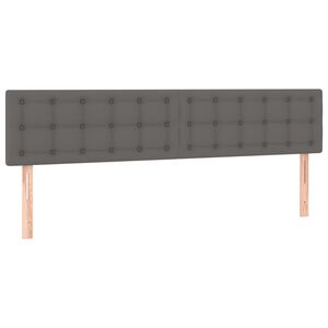 vidaXL Hoofdborden 180x5x78/88 cm kunstleer grijs