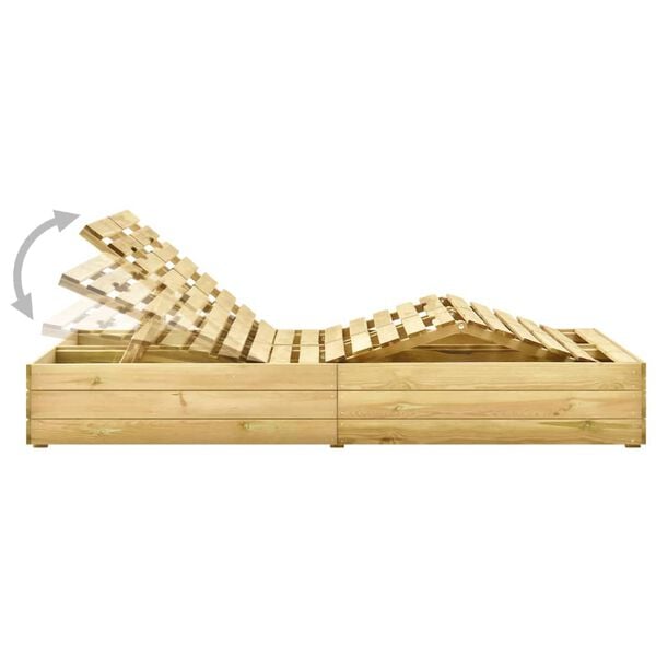 vidaXL Ligbed tweepersoons met taupe kussens geïmpregneerd grenenhout