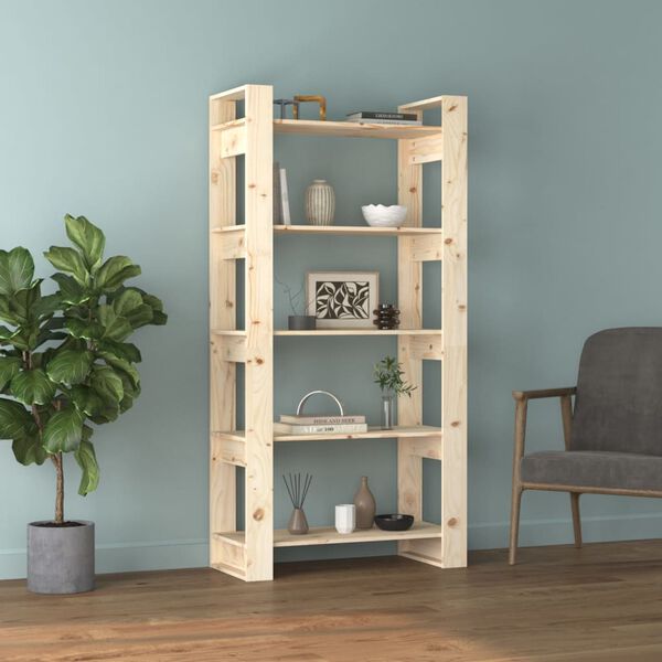 vidaXL Boekenkast/kamerverdeler 80x35x160 cm massief hout