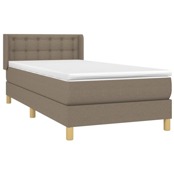 vidaXL Boxspring met matras stof taupe 80x200 cm
