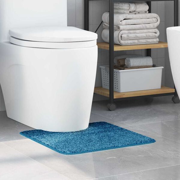 vidaXL Antislip Badmat met Toilet Cut Blauw 50 x 50 cm PP
