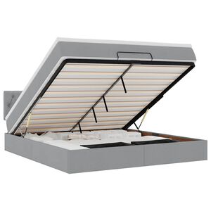 vidaXL Bed met matras 160x200 cm stof lichtgrijs