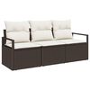 vidaXL Tuinbankenset 3 st Bruin en wit poly rattan