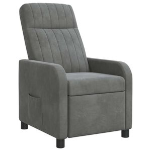 vidaXL Relaxfauteuil Donkergrijs fluweel