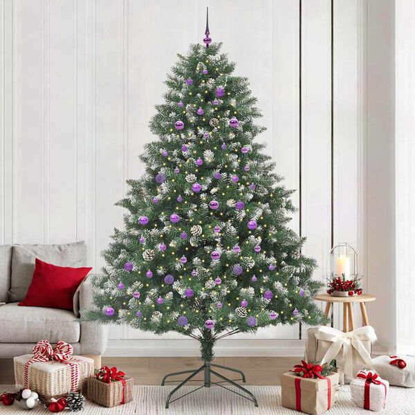 vidaXL Kunstkerstboom met 300 LED Groen 240 cm PVC en Plastic en Staal