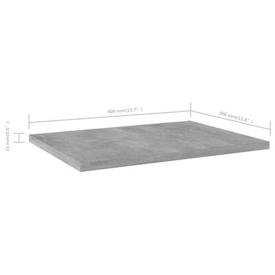 vidaXL Wandschappen 8 st 40x30x1,5 cm spaanplaat betongrijs