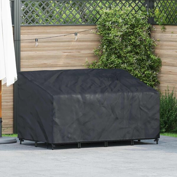 vidaXL Tuinbankhoes Zwart 160 x 100 x 61 / 89 cm 600D Oxford Stof