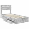 vidaXL Opslag bed met hoofdeinde Beton Grijs 70 x 190 cm Bewerkt hout