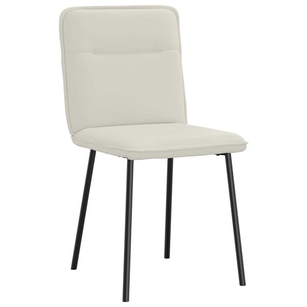 vidaXL Eetkamerstoelen 4 st fluweel cr&egrave;mekleurig