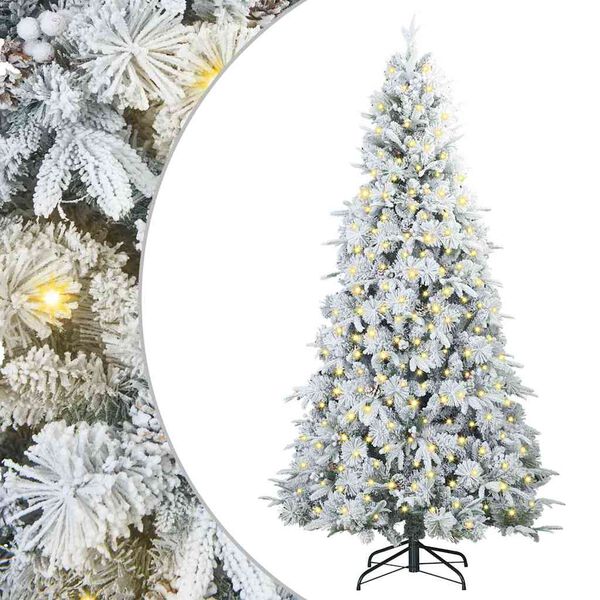 vidaXL Kunstmatige Inklapbare Kerstboom Wit 240 cm PE en PVC