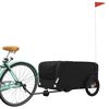 vidaXL Fietstrailer 45 kg ijzer zwart