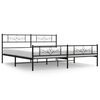 vidaXL Bedframe met hoofd- en voeteneinde metaal zwart 200x200 cm
