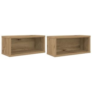 vidaXL CD Opslag Rek 2 st Artisanaal eiken 40 x 17 x 17 cm