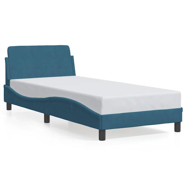 vidaXL Bedframe met hoofdeinde "Dover" fluweel blauw 80x200 cm