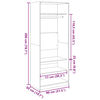 vidaXL Kledingkast 80x50x200 cm bewerkt hout wit