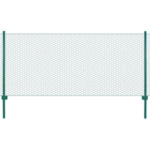 vidaXL Draadgaashek met palen 25x0,75 m staal groen