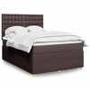 vidaXL Boxspring met matras stof donkerbruin 140x190 cm