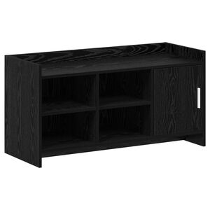 vidaXL Schoenenkast Zwart eiken 100 x 39,5 x 51 cm Bewerkt hout