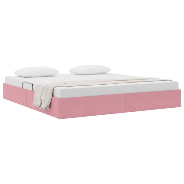 vidaXL Opslag bed met matras met hoofdeinde Roze 180 x 200 cm Fluweel