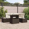 vidaXL Tuin Sofa Set met kussen 5 pcs Bruin en Crème poly rattan