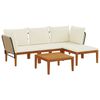 vidaXL 5 st Massief acaciahout & touw Naturel