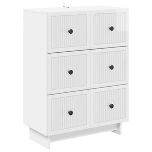 vidaXL Ladenkast Hoogglans Wit 66 x 34,5 x 90 cm Bewerkt hout