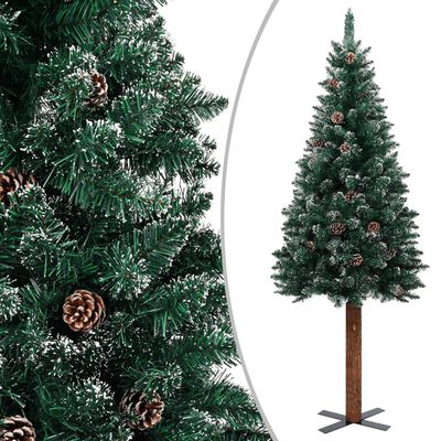 zag angst Samenwerken met vidaXL Kerstboom met echt hout en witte sneeuw smal 180 cm groen online  kopen | vidaXL.be