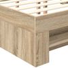 vidaXL Bedframe met hoofdeinde Sonoma Eiken 137 x 203 cm Bewerkt hout