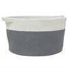 vidaXL Opbergmand &Oslash; 40x25 cm katoen grijs en wit