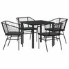 vidaXL Tuin eettafelset 5 st Zwart poly rattan
