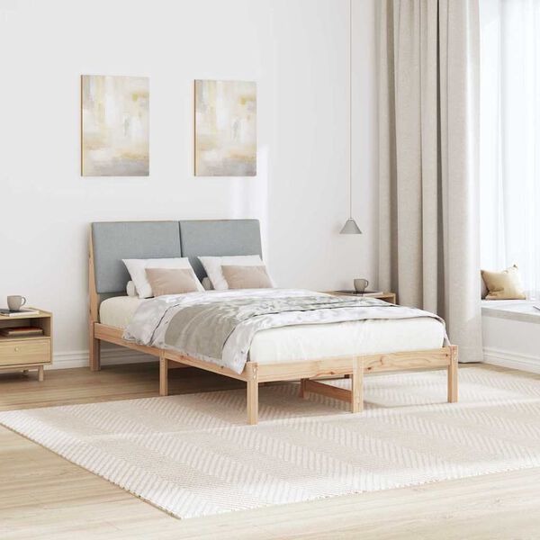 vidaXL Bedframe Bruin en lichtgrijs 120 x 200 cm Massief grenenhout