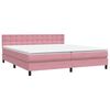 vidaXL Boxspring met matras fluweel roze 200x210 cm