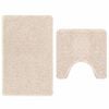 vidaXL Antislip Badmat Set 2 st Cr&egrave;mekleurig 50 x 50 cm PP
