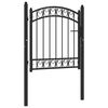 vidaXL Poort met gebogen bovenkant 100x100 cm staal zwart