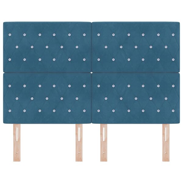 vidaXL Hoofdbord met hoofdeinde Donkerblauw 144 cm Nep Leer