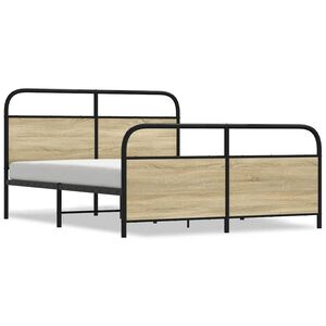 vidaXL Bedframe zonder matras metaal sonoma eikenkleurig 160x200 cm