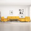 vidaXL 4-delige Loungeset met kussens stof lichtgeel