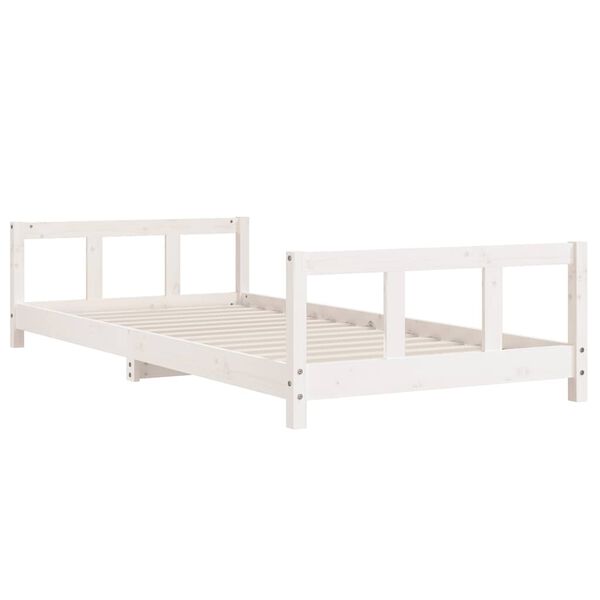 vidaXL Kinderbedframe 90x200 cm massief grenenhout wit
