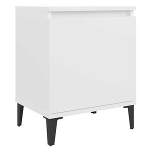 vidaXL Nachtkastje met metalen poten 40x30x50 cm wit