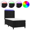 vidaXL Boxspring met matras en LED fluweel zwart 90x190 cm