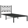 vidaXL Bedframe met hoofdbord metaal zwart 90x190 cm
