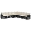 vidaXL Tuinbankenset 9 pcs Zwart en Cream Wit poly rattan