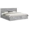 vidaXL Bedframe met opbergruimte en hoofdbord Betongrijs 200 x 200 cm