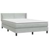 vidaXL Boxspring met matras fluweel lichtgrijs 140x220 cm