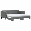 vidaXL Slaapbank onderschuifbed matrassen 90x190 cm stof donkergroen