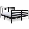 vidaXL Bedframe massief hout zwart 140x200 cm