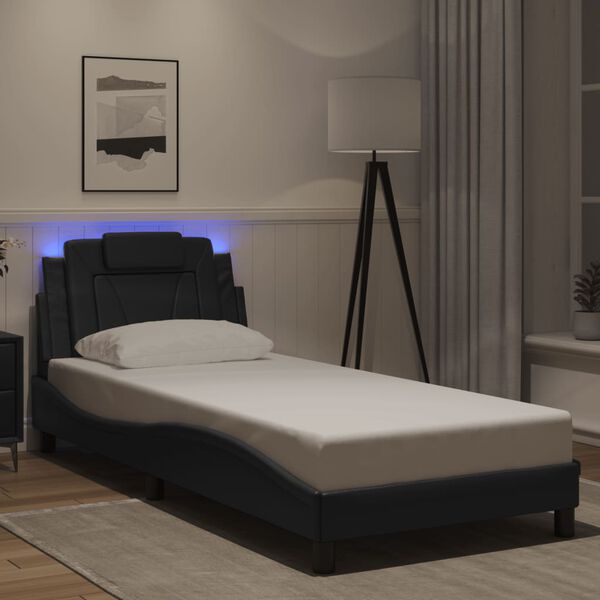 vidaXL Bedframe "Viana" met LED zonder matras zwart 90x200 cm