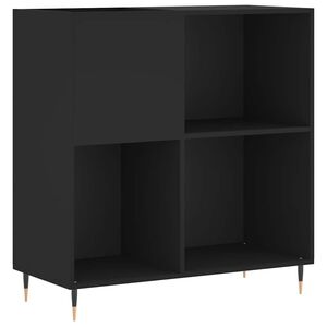vidaXL Platenkast 84,5x38x89 cm bewerkt hout zwart